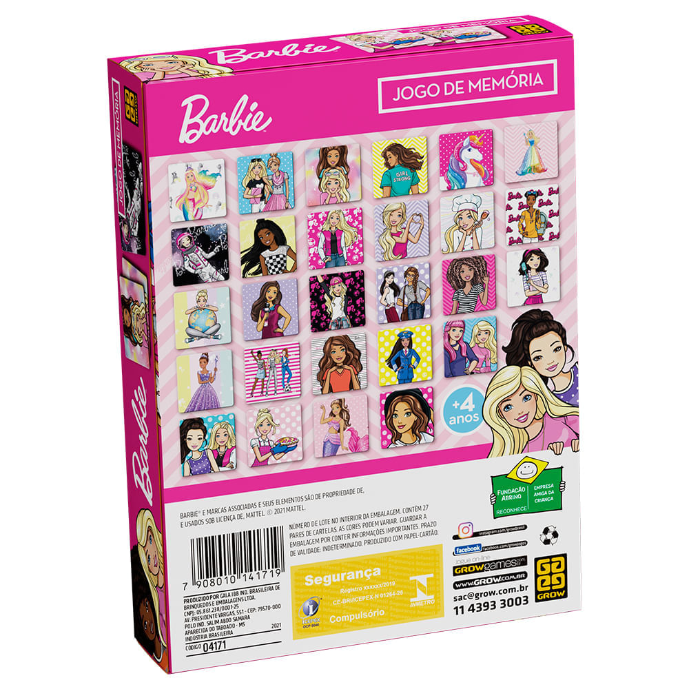 Jogo De Memoria Da Barbie Antigo Dec.90 Da Grow (343)