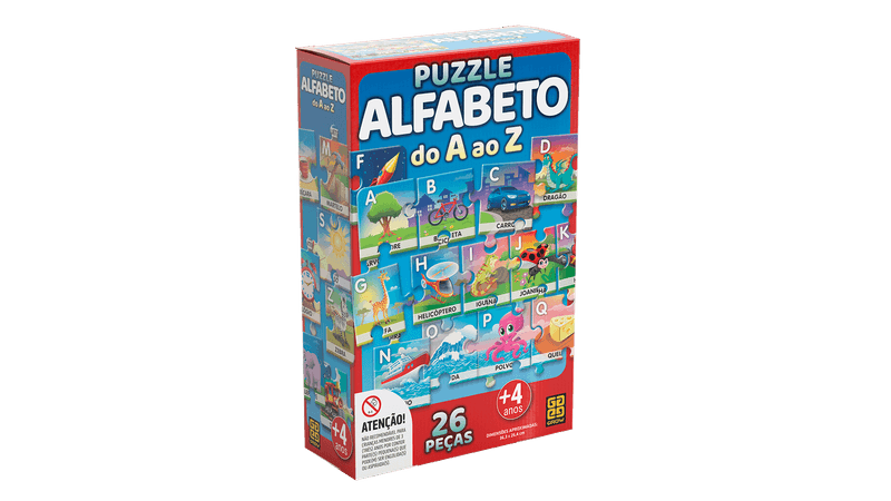 Quebra-cabeça (puzzle) 26 Peças Alfabeto Do A Ao Z
