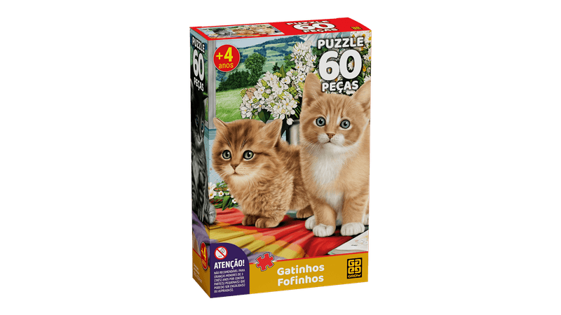 Puzzle 60 peças Gatinhos Fofinhos / Puzzle 60 pieces cuddly kittens - —  Supermarket Brazil