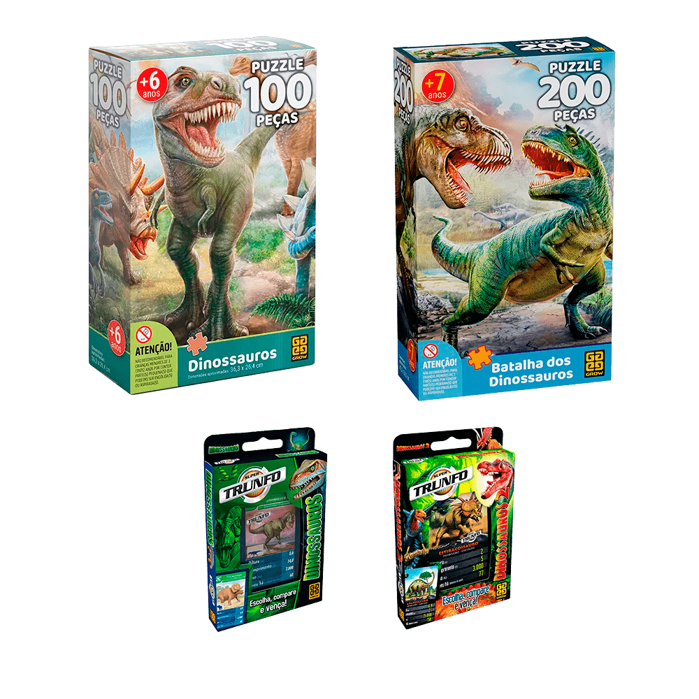 Puzzle 100 peças Dinossauros - Loja Grow