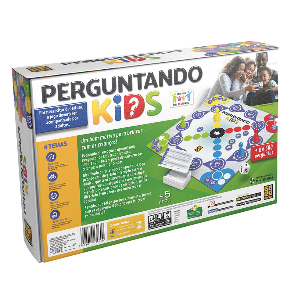 Jogo Pensa Rápido Perguntas e Respostas Brinquedo Infantil