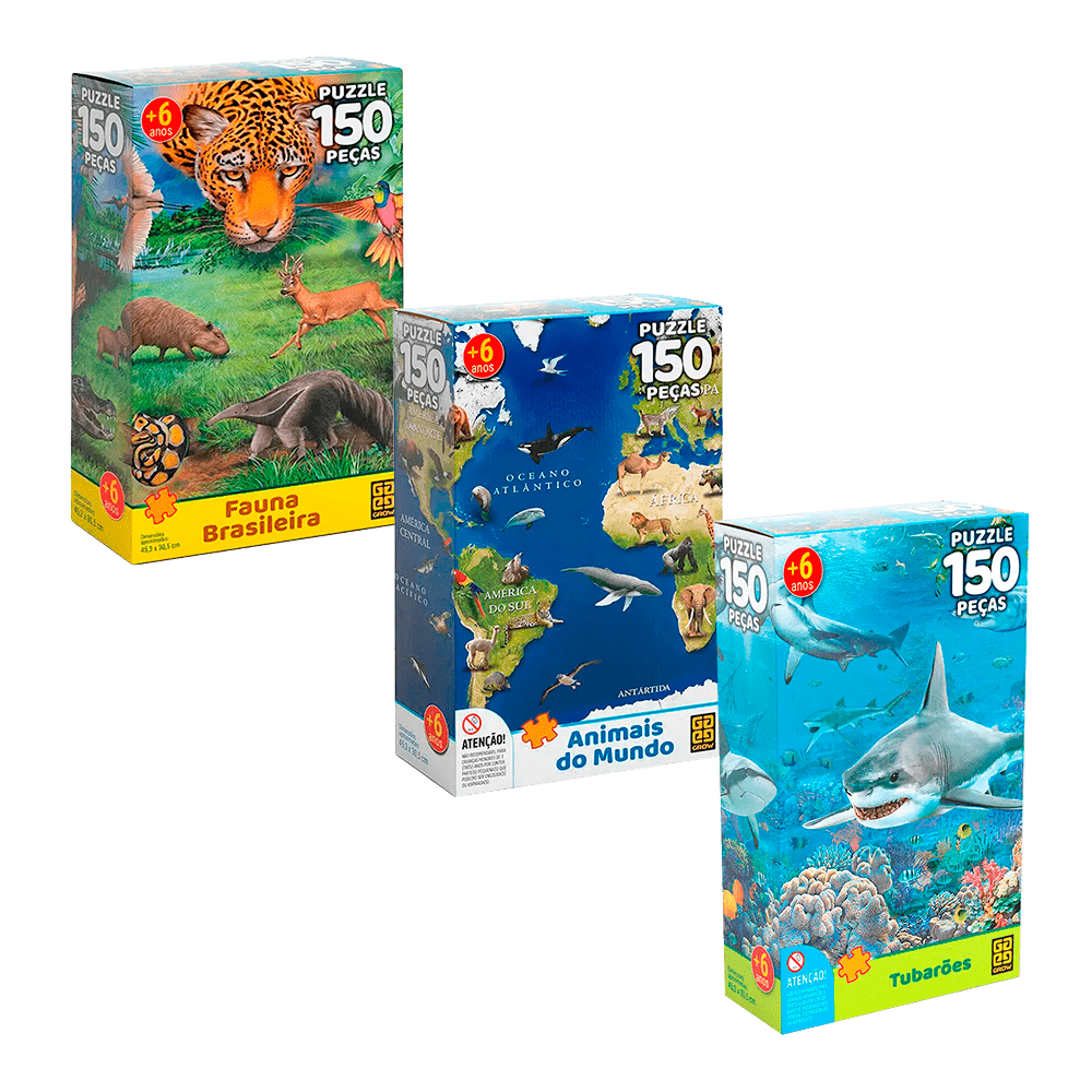 Jogo Quebra Cabeca Puzzle 150 Pecas Fauna Brasileira no Shoptime