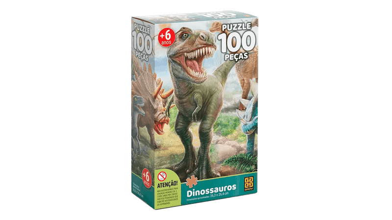 Puzzle 100 peças Dinossauros - Loja Grow