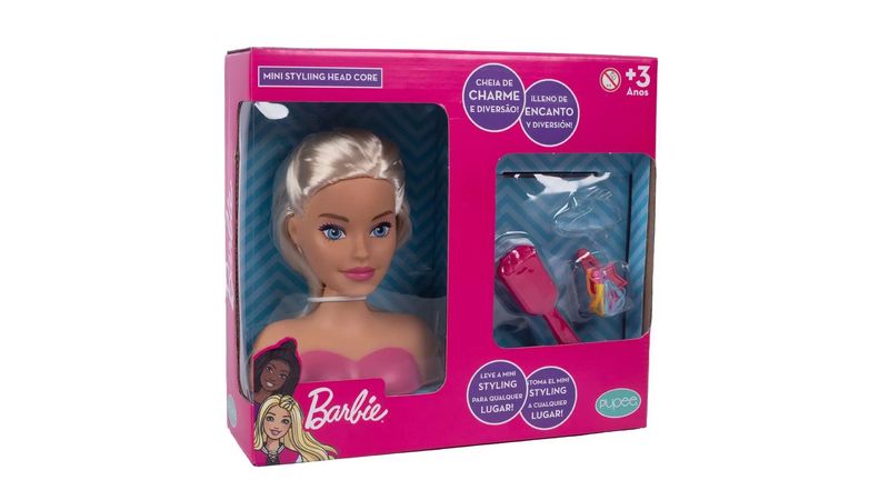 Boneca Barbie Busto Styling Head Faces com 24 Acessórios para