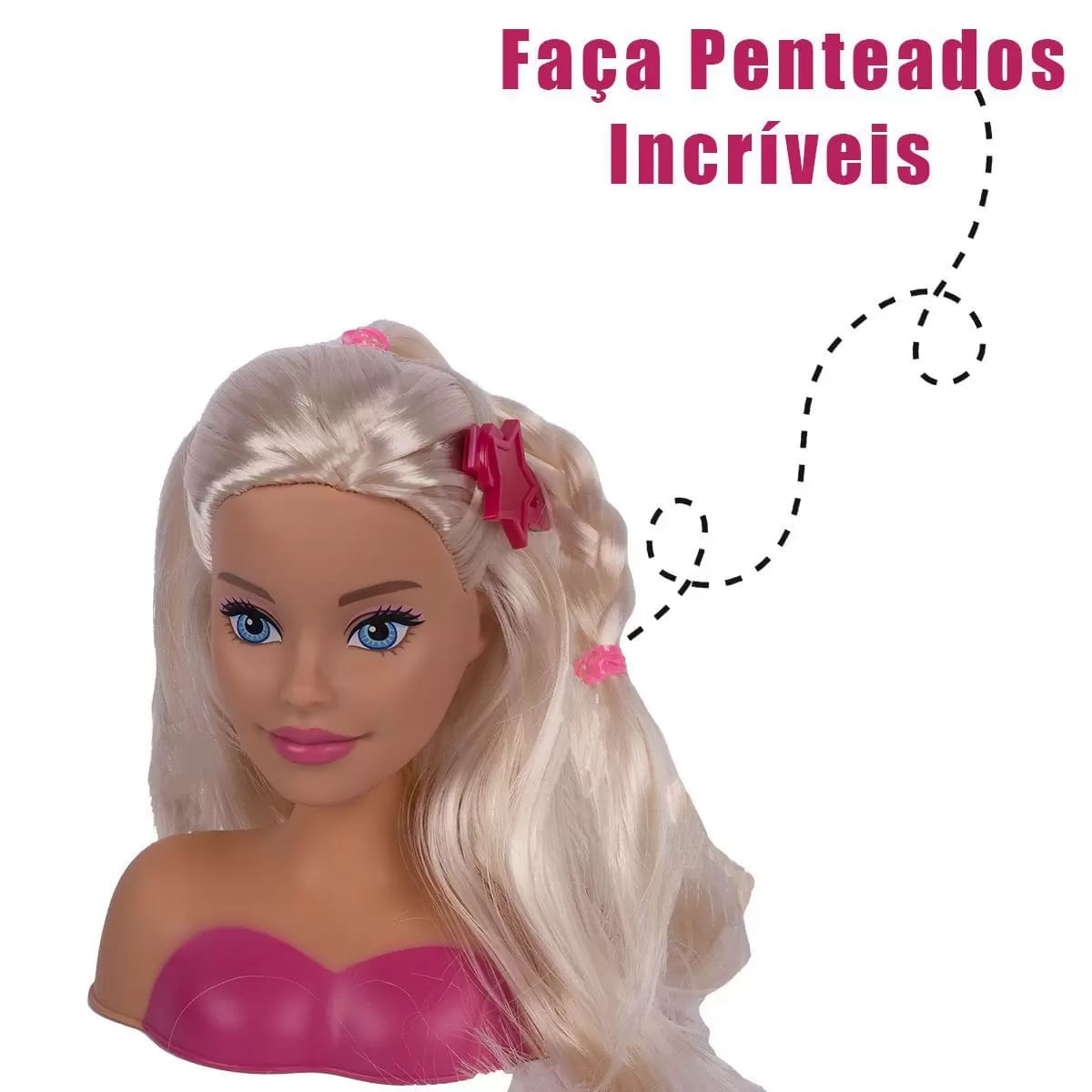 Boneca Barbie Busto Styling Head Faces com 24 Acessórios para