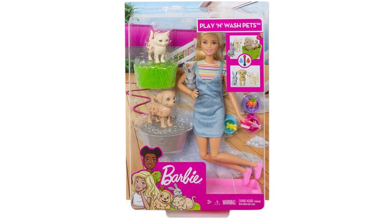 Boneca Barbie Banho dos Cachorrinhos - Mattel - Bumerang Brinquedos