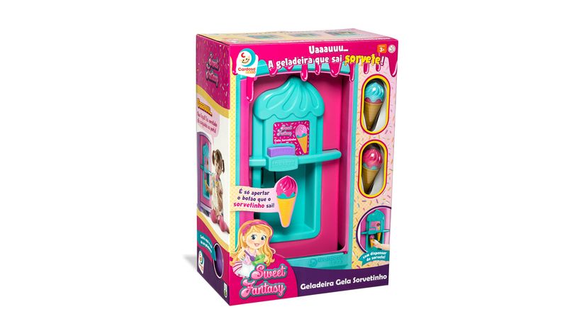 Geladeira Infantil - Sweet Fantasy - Gela Sorvetinho - Cardoso Toys