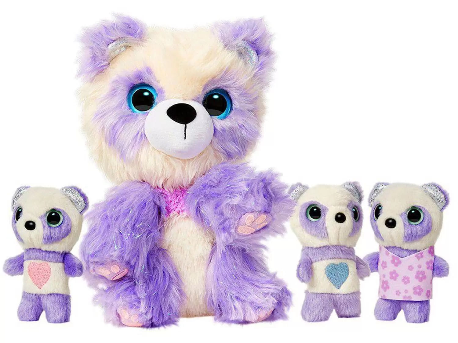 Trio De Ursos Panda Pelúcia Fofinho Nicho Laços Coloridos - Baby Adoletá -  Pelúcia - Magazine Luiza