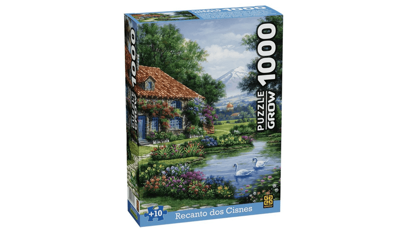 Quebra Cabeça Puzzle 1000 Peças Paisagem Recanto Dos Cisnes - Grow