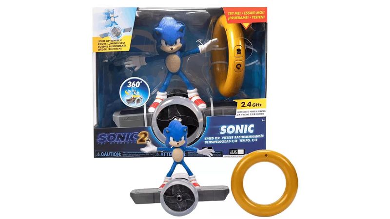 Boneco Sonic 2 Filme Veiculop De Controle Remoto E Luz Speed