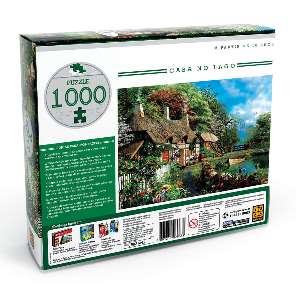 Quebra-cabeça Casa no Lago: paisagem encantadora em 1000 peças